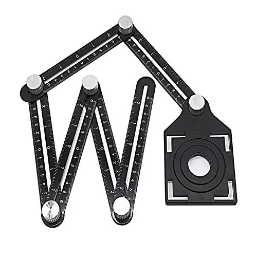 iPobie Winkelschablone Template Tool, Multi-angle Winkelmesser Lineal Angleizer Template Tool, Multifunktionslineal Winkelmesswerkzeug(6-seitig)