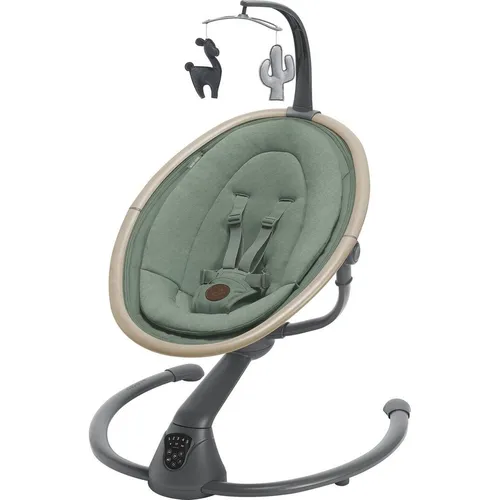 MAXI COSI Babyschaukel Cassia Beyond Green Eco - Babywippe für Neugeborene bis 9 kg, mit 5 Schaukelgeschwindigkeiten und 12 beruhigenden Melodien. Besonders leicht und kompakt, ideal für jeden Raum.