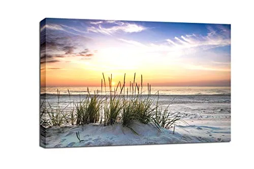Visario Leinwandbild 120x80 cm 5020 See Landschaft Natur Panorama fertig gerahmt auf echtem Holzrahmen - Wandbild Wohnzimmer Schlafzimmer Büro moderne Wanddekoration Kunstdruck Bild groß einteilig