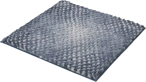 Kleine Wolke Badteppich Cory - Navy, 60x60 cm - Flauschiger Badteppich in Navy, 100% Polyester, schnelltrocknend und rutschhemmend, ideal für Fußbodenheizung, maschinenwaschbar bei 40°C, Ökotex Standard 100.