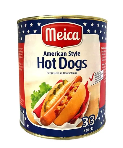 Würstchen HOT DOGS American Style (2900 g) - Spitzenqualität von Meica - Getrocknetes & gepökeltes Fleisch & Geflügel, ideal für Grillpartys, mit saftigem Geschmack und hoher Qualität.