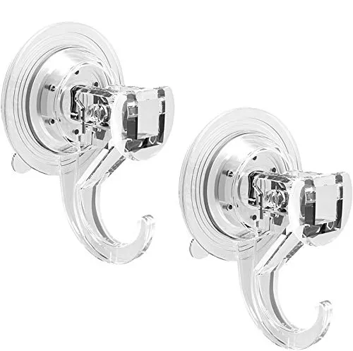 Quntis® Saugnapf Haken Saugnäpfe mit starker Saufähigkeit und hoher Tragfähigkeit für Badezimmer Küche usw. Durchsichtig wasserdicht 2 Pack