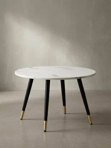 Moderner Couchtisch mit Marmor-Optik Weiß 60x60x41 cm