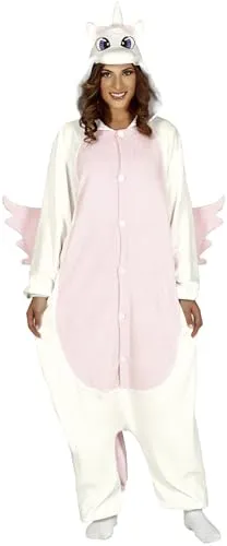 FIESTAS GUIRCA Einhorn Kostüm rosa für Erwachsene L - Bequemes Einhorn Kostüm aus Flanell und Satin, ideal für Karneval oder Mottopartys. Verleihen Sie Ihrem Auftritt einen Hauch von Magie!