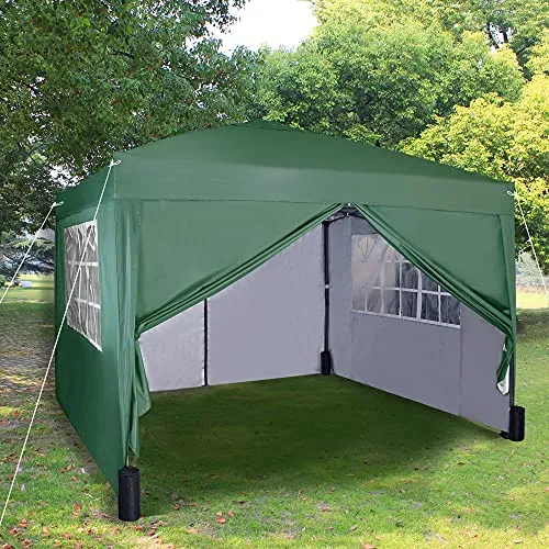 Pop-Up-Pavillon 3x3m Faltpavillon mit Seitenwänden und Windschutz - Praktischer 3x3m Faltpavillon für schnelle Auf- und Abbau. Mit stabilen Windschutzleisten und wasserdichten Seitenwänden ideal für Gartenpartys und Events. Inklusive Zubehör für extra Stabilität.
