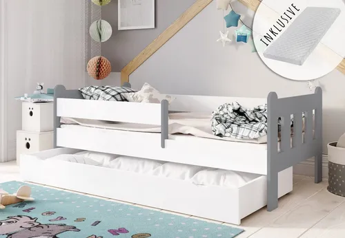 Kids Collective Kinderbett 90x200 cm – Mit Matratze und Schublade