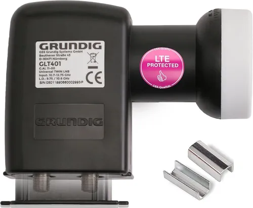 GSS Twin LNB GLT 401 schwarz – Universal-Twin-LNB mit LTE Filter - LNBs mit Wetterschutz, ideal für Full HD, 4K und HDTV, bietet eine herausragende Signalqualität mit nur 0.1dB.