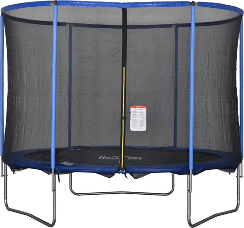 HOMCOM Gartentrampolin mit Sicherheitsnetz - Trampolin mit robuster Stahlkonstruktion und breiter Hüpfplattform für sicheres und effektives Aerobic-Training im Freien.