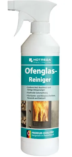 HOTREGA® Ofenglasreiniger H110283, 500 ml - Effektiver Sprühreiniger - Der HOTREGA® Ofenglasreiniger entfernt mühelos Ruß, Fett und Rückstände von Glas-, Edelstahl- und Keramikoberflächen. Ideal für eine gründliche Reinigung im Handumdrehen.