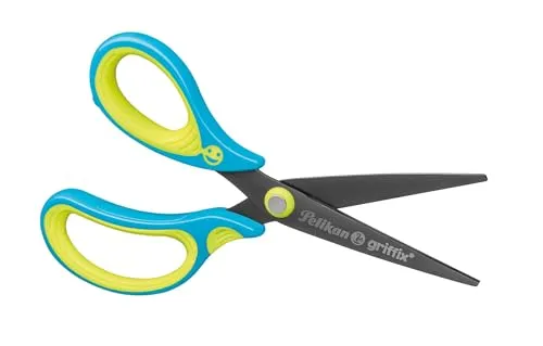 Pelikan griffix Schulschere Neon Fresh Blue Linkshändermodell Spitz 15cm