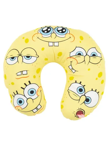 United Labels® Dekokissen Spongebob Schwammkopf Reise Nackenkissen Reisekissen Nackenhörnchen
