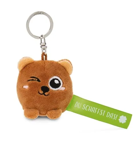 NICI Schlüsselanhänger Bär „Du schaffst das!“ grün 5cm