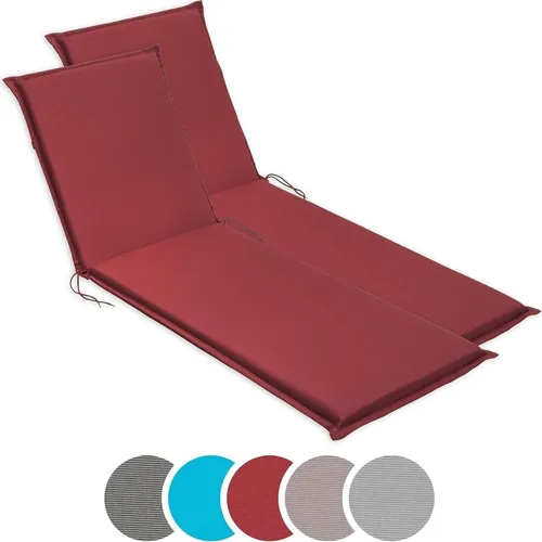 sleepling 2er Set Gartenliege Auflage, 190 x 58 cm, rot in rot von sleepling