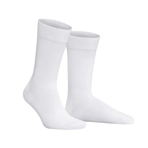 Hudson Herren Socken Relax Cotton druckfreier Bund White 0008 45-46