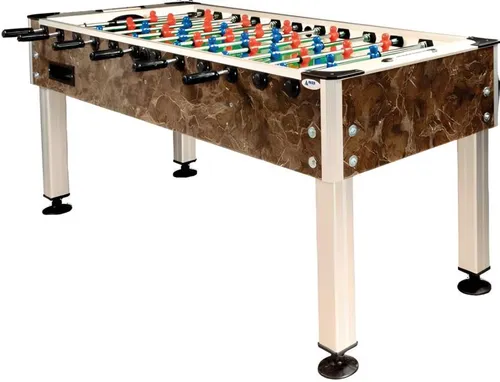 Kickertisch Tischfußball Kickerkasten – Profi Tischkicker für spannende Spiele - Erlebe den Spaß mit diesem hochwertigen Profi-Kicker aus Aluminium und Holz. Ideal für Familien, mit kompakten Maßen von ca. 193 x 77 x 90 cm für jedes Spielzimmer.
