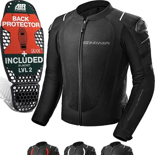 SHIMA MeshPro 2.0 Motorrad Jacke Herren - Schutzjacken mit Level-2 Rückenprotektor für maximale Sicherheit und hervorragender Belüftung durch SUPERMESH – ideal für heiße Sommertage und lange Fahrten.