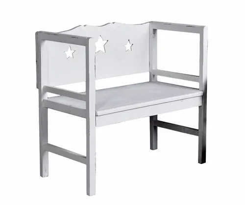 Holzbank Shabby Sitzbank Sterne Gartenbank Küchenbank Vintage Bank Balkonbank