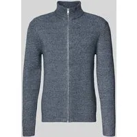 Tom Tailor Regular Fit Strickjacke mit Woll-Anteil in Blau, Größe L