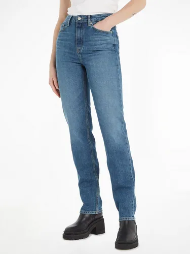 Tommy Hilfiger Straight-Jeans in blauer Waschung - Stretchjeans mit bequemer Baumwollstretch-Qualität, ideal für kräftigere Figurtypen und vielseitige Freizeitlooks.