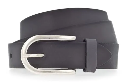 Vanzetti Damen Gürtel dunkelgrau 100 - Eleganter Damen Ledergürtel in dunkelgrau, ca. 30 mm breit. Mit feiner Haarnarbung und Vintagecharakter. Ideal als modisches Accessoire für vielseitige Looks. Hergestellt in Deutschland.