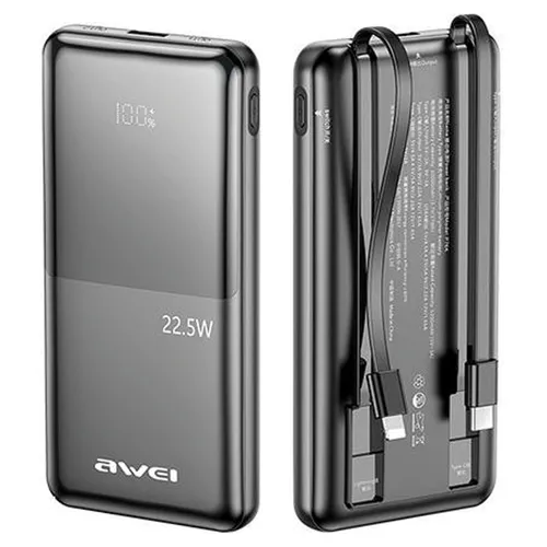 AWEI POWERBANK P76K 10000MAH FÜR IPHONE 11 12 13 22,5 W LCD-DISPLAY