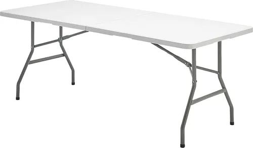 Rechteckiger HDPE Klapptisch 244x76x74 cm in Weiß
