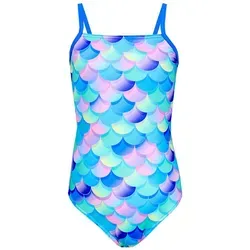 Aquarti Badeanzug Aquarti Mädchen Badeanzug mit Spaghettiträgern Streifen blau|rosa 128