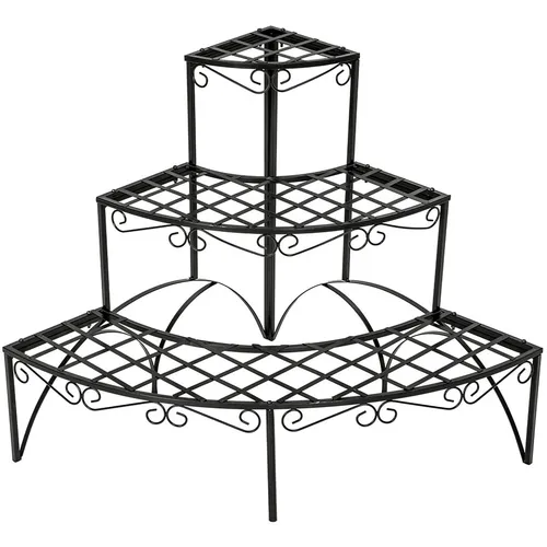 Pflanzentreppe Metall Blumenbank Aileen in schwarz von tectake