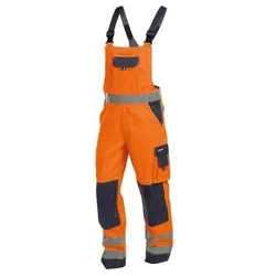 Toulouse Warnschutz Latzhose mit Kniepolstentaschen - Arbeits- & Schutzkleidung mit verstellbaren Cordura® Kniepolstertaschen für optimalen Komfort und Schutz bei der Arbeit, zertifiziert nach EN ISO 20471.