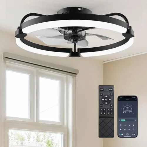 Ensenior Deckenventilator mit Beleuchtung in schwarz von Ensenior