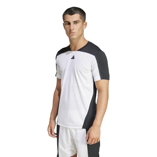adidas Tennis-Tshirt FreeLift Pro HEAT.RDY weiss/schwarz Herren, Größe: XXL