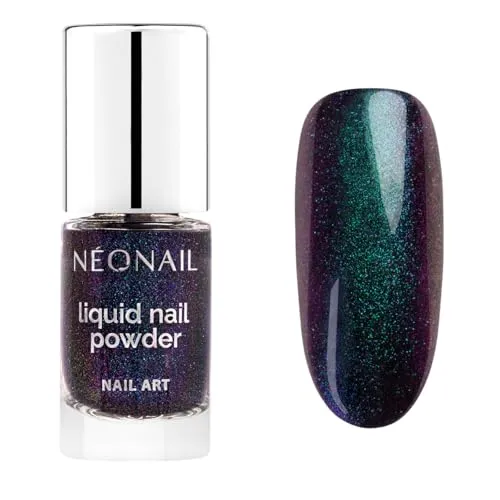 NEONAIL Liquid Nail Powder Chameleon 01 - Flüssiger Nagelpuder - Chrome Nail Powder - Glitzer Nägel Puder - Nail Art - Nageldesign Zubehör - Glitter Powder - Chrom Nagelpuder - Violett, Blau - 6,5 ml