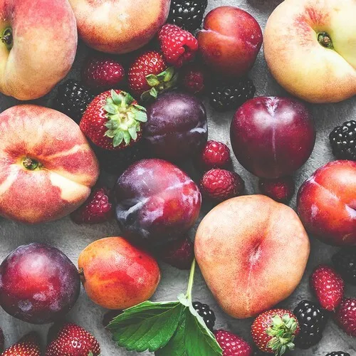 Servietten Red Fruits Früchte Pflaumen Brombeeren Garten Sommer Deko 33x33cm 20