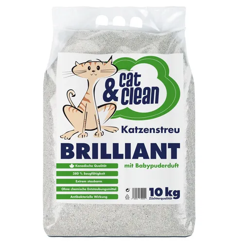 Cat & Clean® Katzenstreu Brilliant mit Babypuderduft Klumpstreu 10 kg