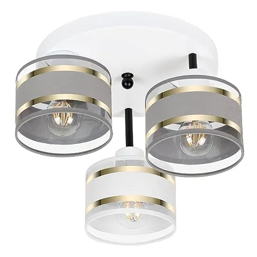 alfalux Deckenlampe mit 3 Lampenschirmen - Deckenleuchte für Wohnzimmer und Küche, moderne LED-Technologie für optimale Lichtverteilung und stilvolles Design, ideal für große Räume.