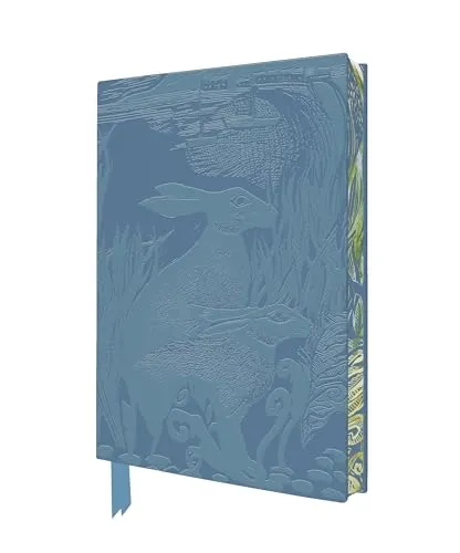 Exquisit Premium Notizbuch DIN A5: Angela Harding, Rathlin Hasen: Unser hochwertiges, liniertes Blankbook mit Softcovereinband aus Kunstleder mit ... künstlerisch gestaltetem Buchschnitt