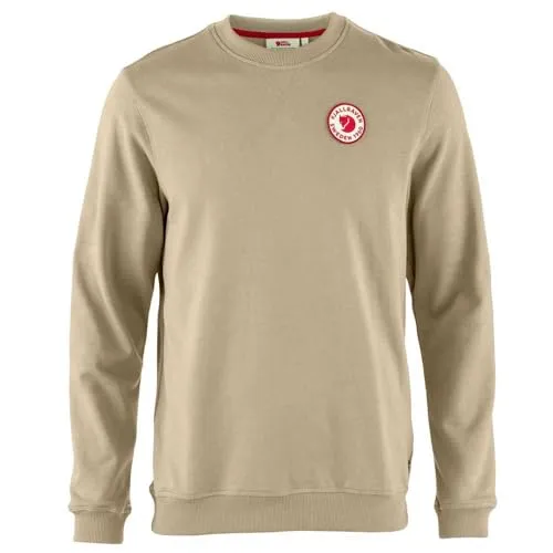 Fjällräven Herren 1960 Logo Badge Pullover - Beige, Größe M - Bequemer Pullover aus Bio-Baumwolle, ideal für den Alltag und umweltfreundlich.