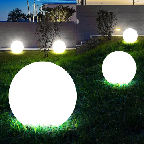 Solarleuchte Kugel Garten 20 cm - 5er Set - Lampen für stimmungsvolle Gartenbeleuchtung, spritzwassergeschützt (IP44) und mit 6-8 Stunden Leuchtdauer, ideal für Außenbereiche.