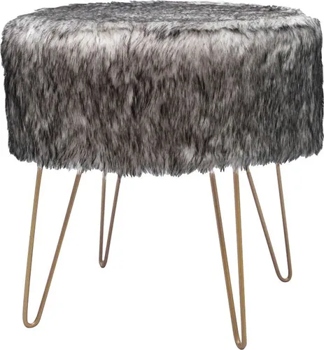 Kayoom Hocker Mio 1, moderner Fellhocker mit Metallbeinen von Kayoom