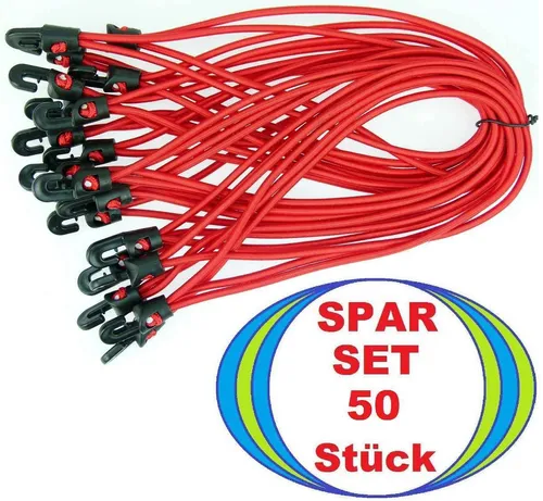 Zelt Planen Spanner 25 cm ROT mit Haken Planenspanner Spann Gummi Spannfix 50 x