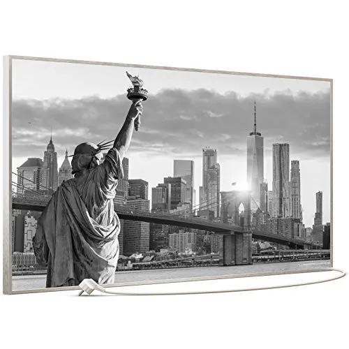 STEINFELD Bild Infrarotheizung | Made in Germany | 750W New York Freiheitsstatue - Kreative Bildheizung mit 7 Jahren Garantie, hervorragender Druckqualität und einfacher Installation. Ideal für stilvolle Wärme in jedem Raum. Wählen Sie aus über 1500 Designs!