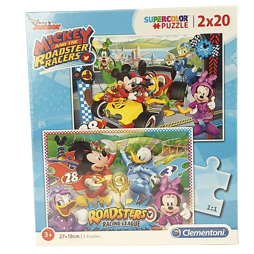 Clementoni 07034 - Disney Mickey and the Roadster Racers - 2 x 20 Teile Puzzle -