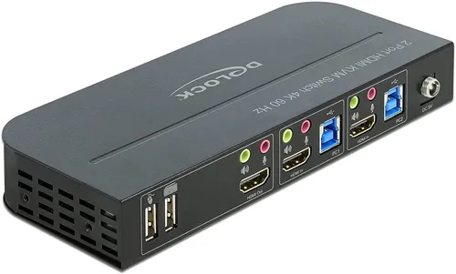 Delock HDMI KVM Switch 4K 60 Hz - USB 3.0 und Audio, ideal für Multi-Monitor-Setups und effizientes Arbeiten