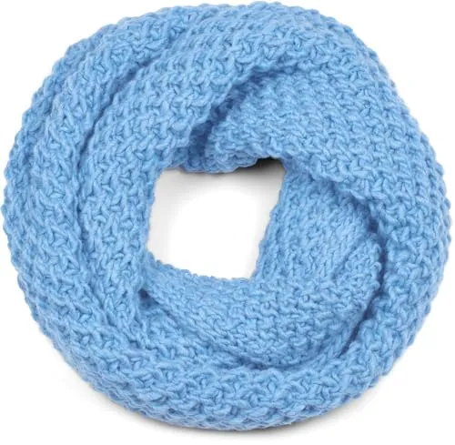 styleBREAKER Unisex Strick Loopschal grob gestrickt - Hellblau - Schals für Damen, voluminöser Grobstrick Loopschal für angenehmen Tragekomfort und Wärme an kalten Tagen, kann mehrfach um den Hals getragen werden.