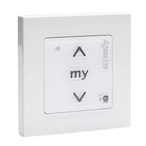 Somfy Smoove IO Touch - PURE Shine, Silver Shine, Black Shine Weiss - Funk-Wandsender mit elegantem Design und intuitiver Touch-Bedienung für eine komfortable Steuerung Ihrer IoT-Geräte.