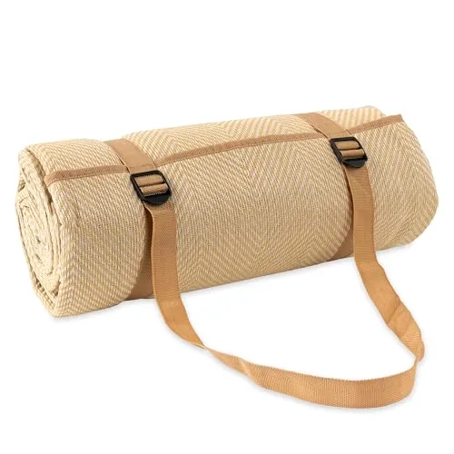 Paco Home Picknickdecke Outdoor wasserdicht - Faltbar & leicht, Sand- & schmutzabweisend - Stranddecke Camping Garten Festival Decke, Farbe:Beige, Größe:200x300cm