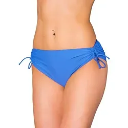 Aquarti Bikini-Hose Aquarti Damen Bikinihose mit Raffung und Schnüren blau 40