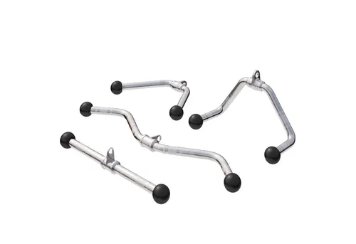 GORILLA SPORTS Trainingshilfe Kabelzug Griff Set, Rudergriff Breit, Bizeps Trizeps Stange, SZ Stange