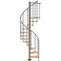 Dolle Spindeltreppe Oslo Ø 120 cm, 11 Stufen Buche GH bis 276 cm