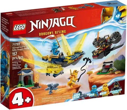 LEGO NINJAGO Duell zwischen Nya und Arins Babydrachen - LEGO Set für Kinder ab 4 Jahren, fördert kreatives Spielen und Motorik mit spannenden Drachen-Duellen.